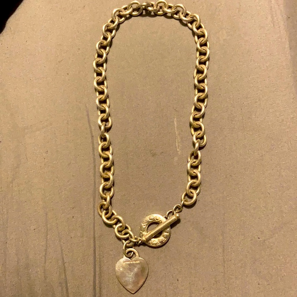Authentic Tiffany & Co heart toggle necklace